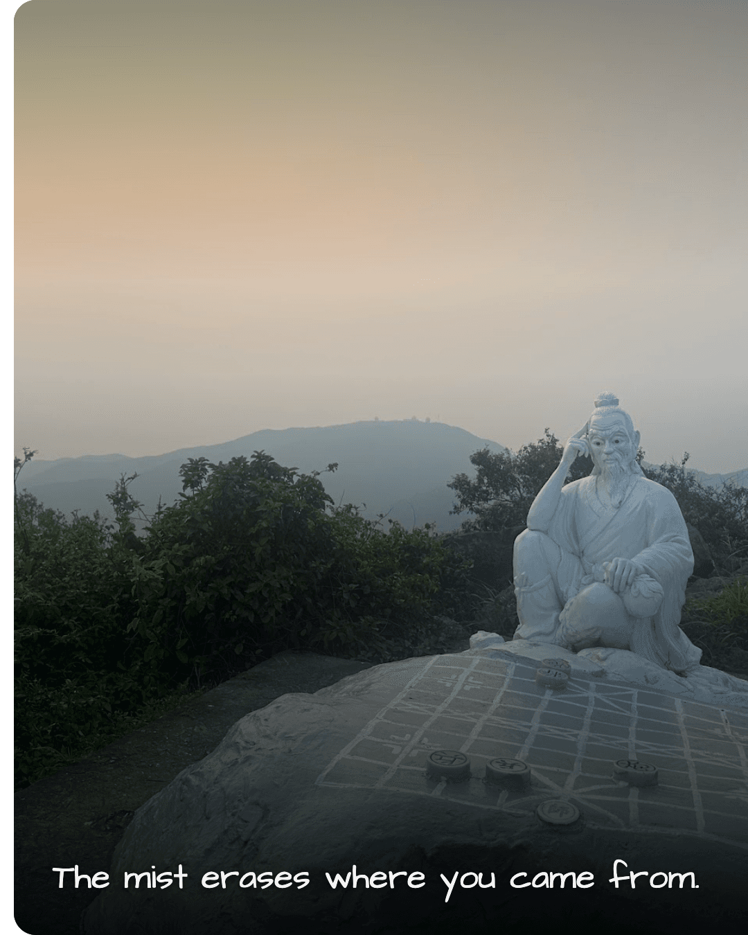 The Monkey Mountain overlook with mist