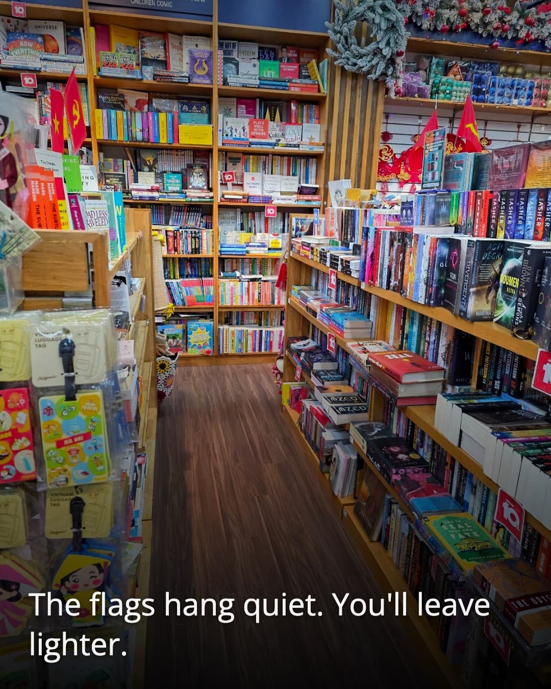 Fahasa Sai Gon Bookstore fiction aisle