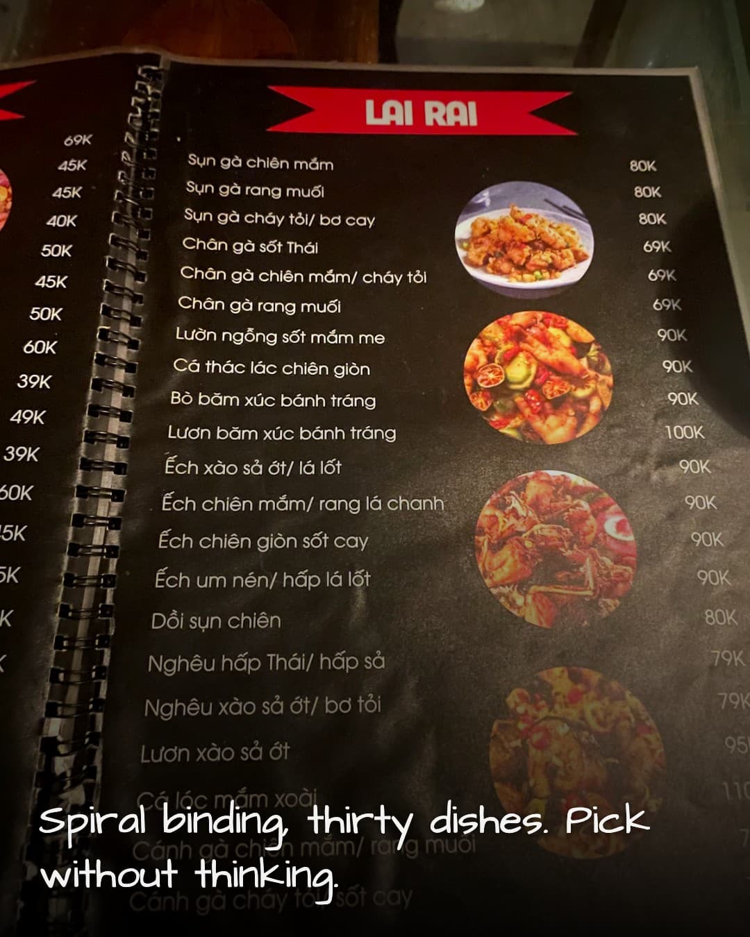 Nha Cua Lam Bia Chill menu