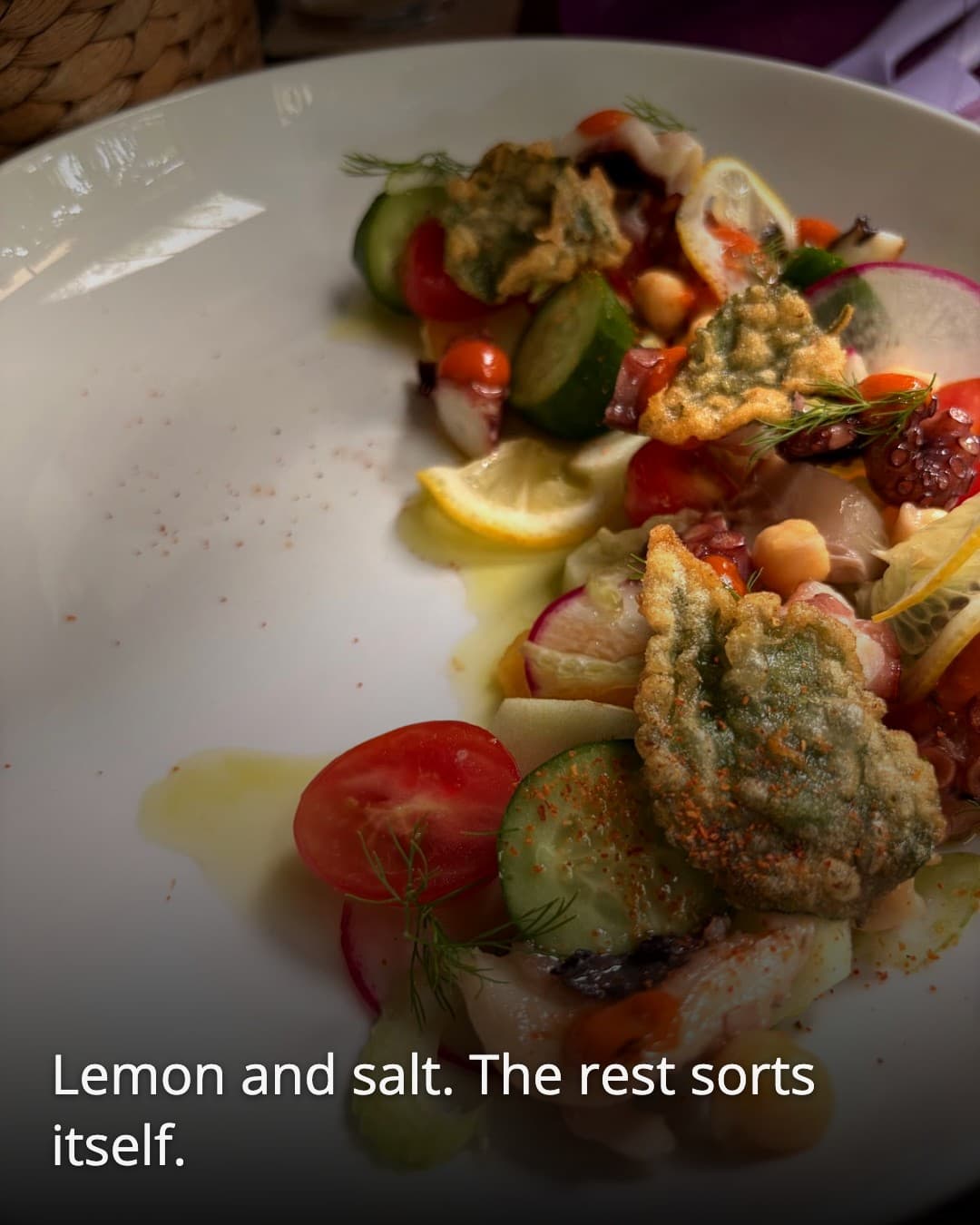 Son Tra Retreat seafood salad with lemon