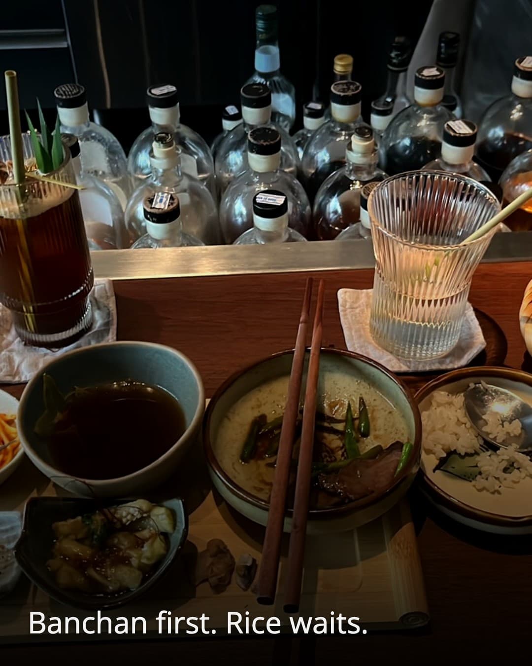 ÚNU Eatery & Bar banchan spread