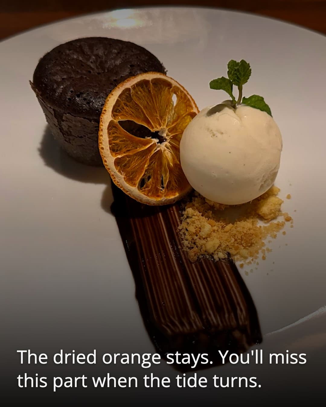 Son Tra Retreat dessert with dried orange