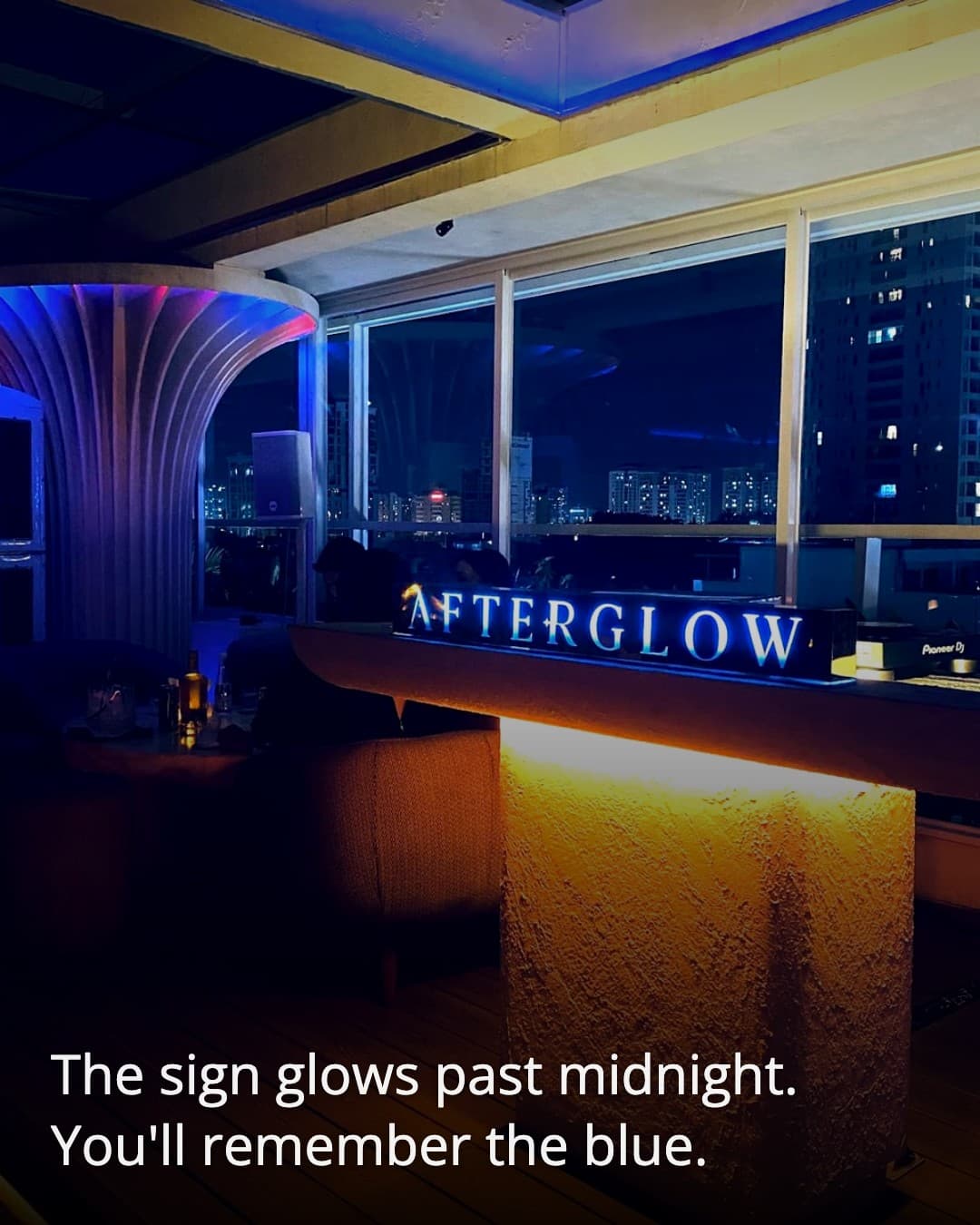 Afterglow Sky Bar neon sign