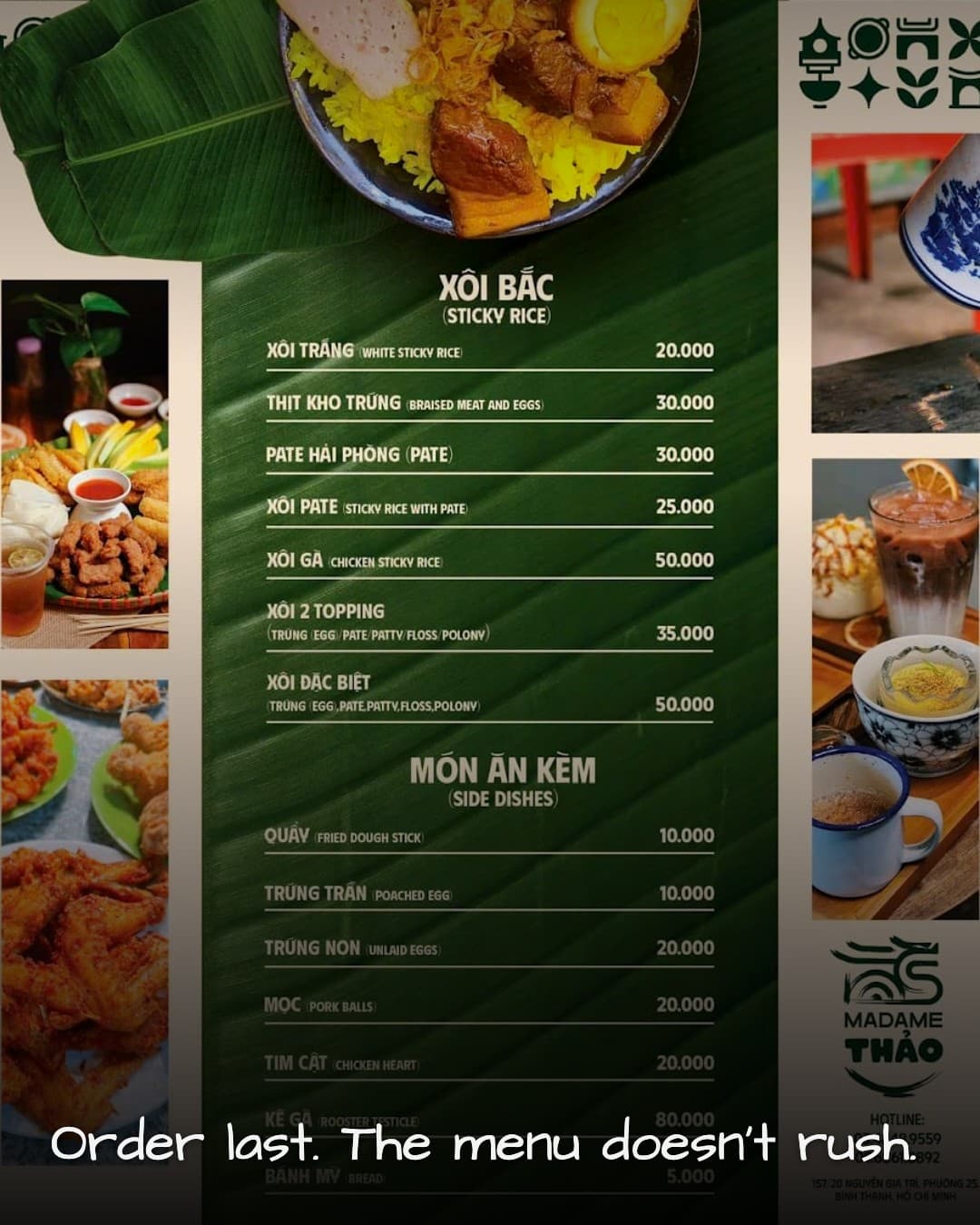 Pho Ga - Banh Mi - Xoi Pate Madam Thao menu