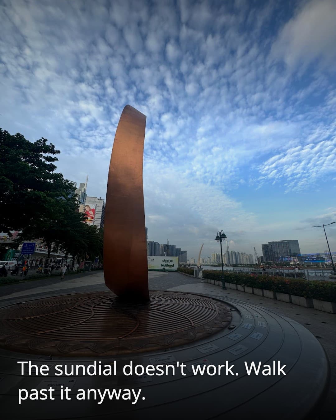 Bach Dang Quay Park sundial sculpture