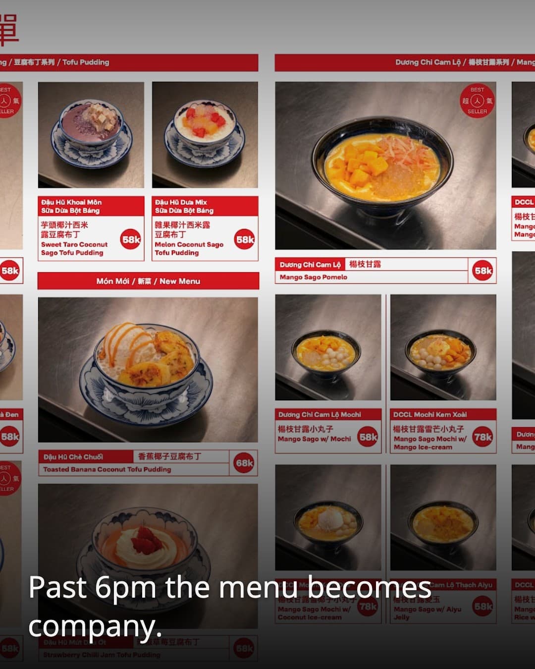 Táo Tào - Tiệm Chè Người Hoa second menu page