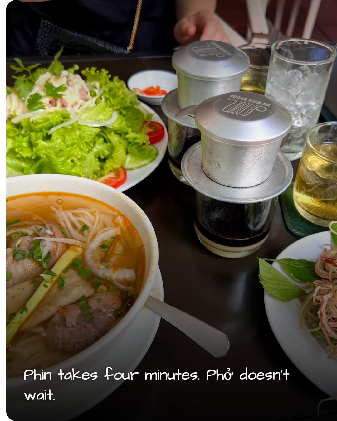 Mien Dong Thao Coffee phin filters on table