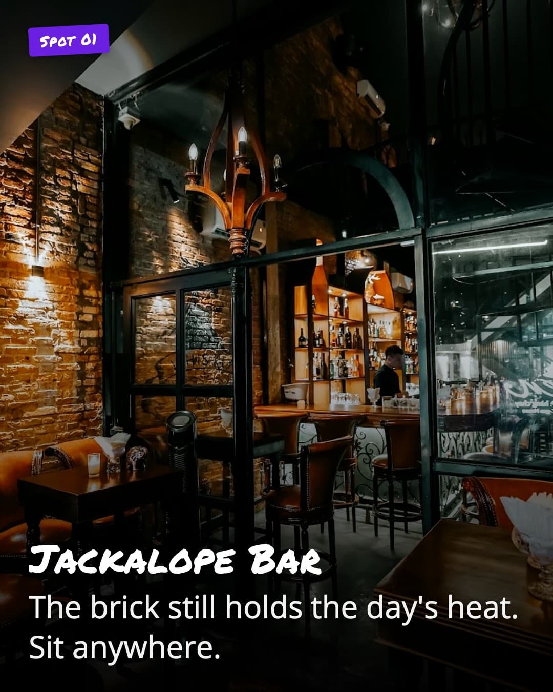 Jackalope Bar brick wall interior