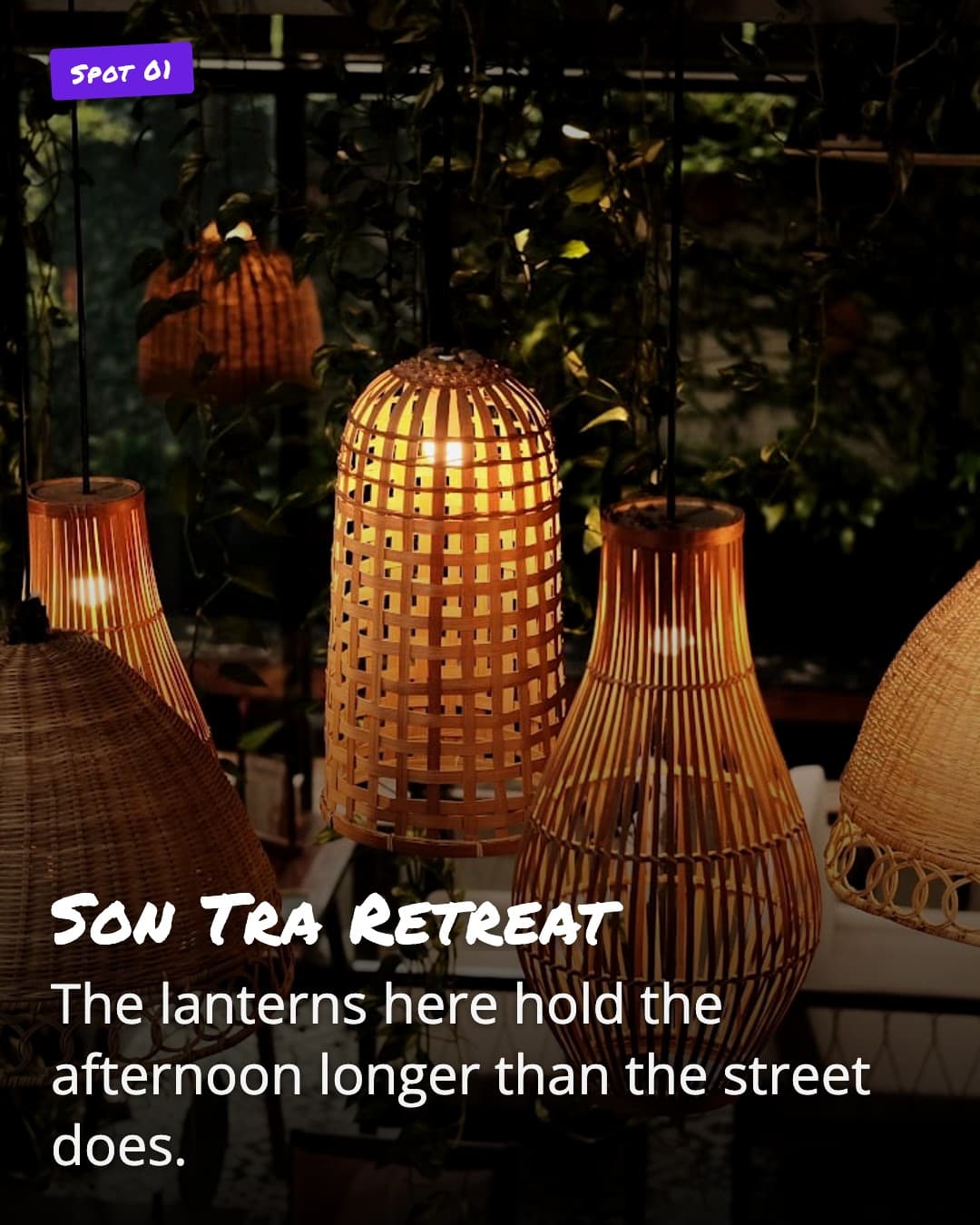 Son Tra Retreat entrance with lanterns