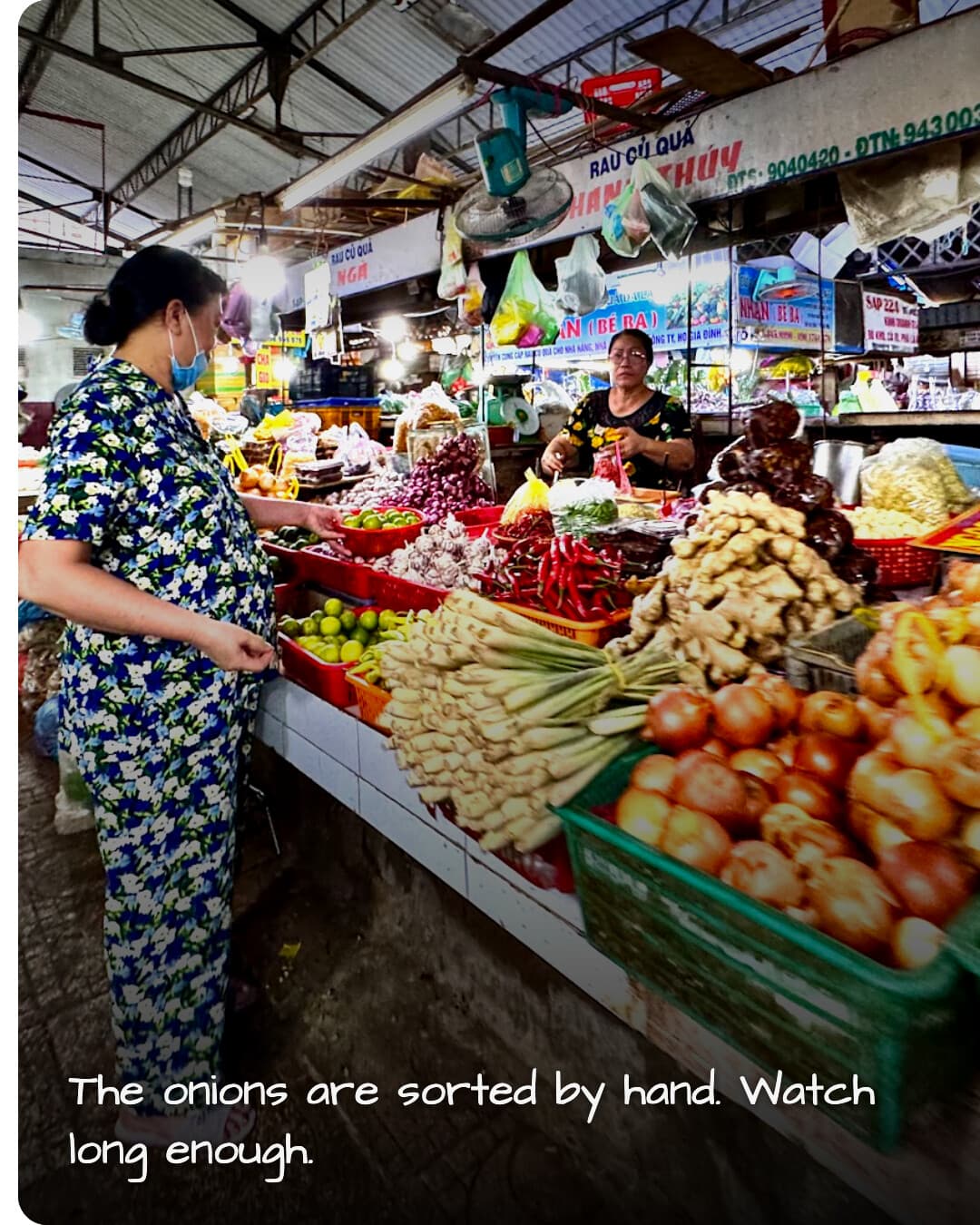 Xóm Chiếu Market vegetable stall