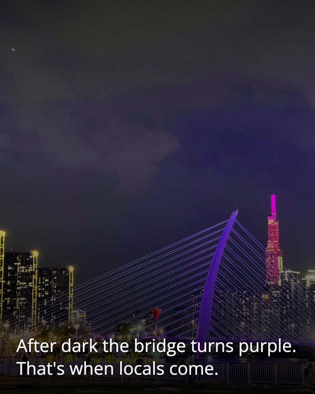 Bach Dang Quay Park bridge at night