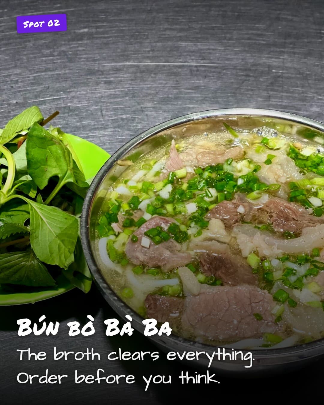 Bún bò Bà Ba broth bowl