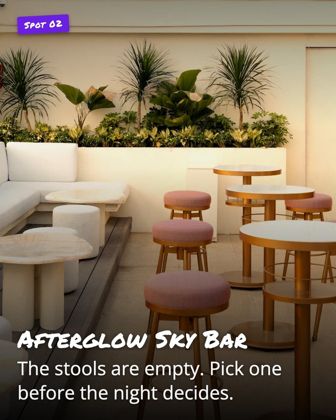 Afterglow Sky Bar rooftop terrace