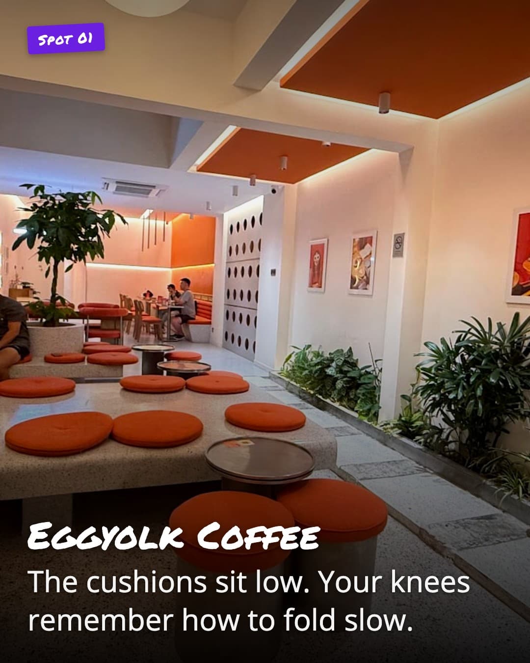Eggyolk Coffee floor seating