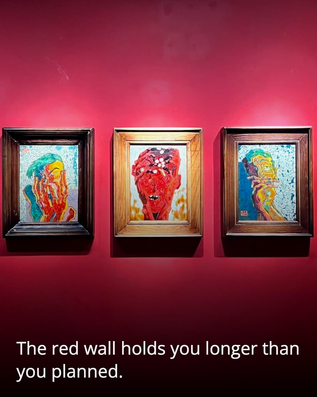 Annam Gallery red exhibit wall