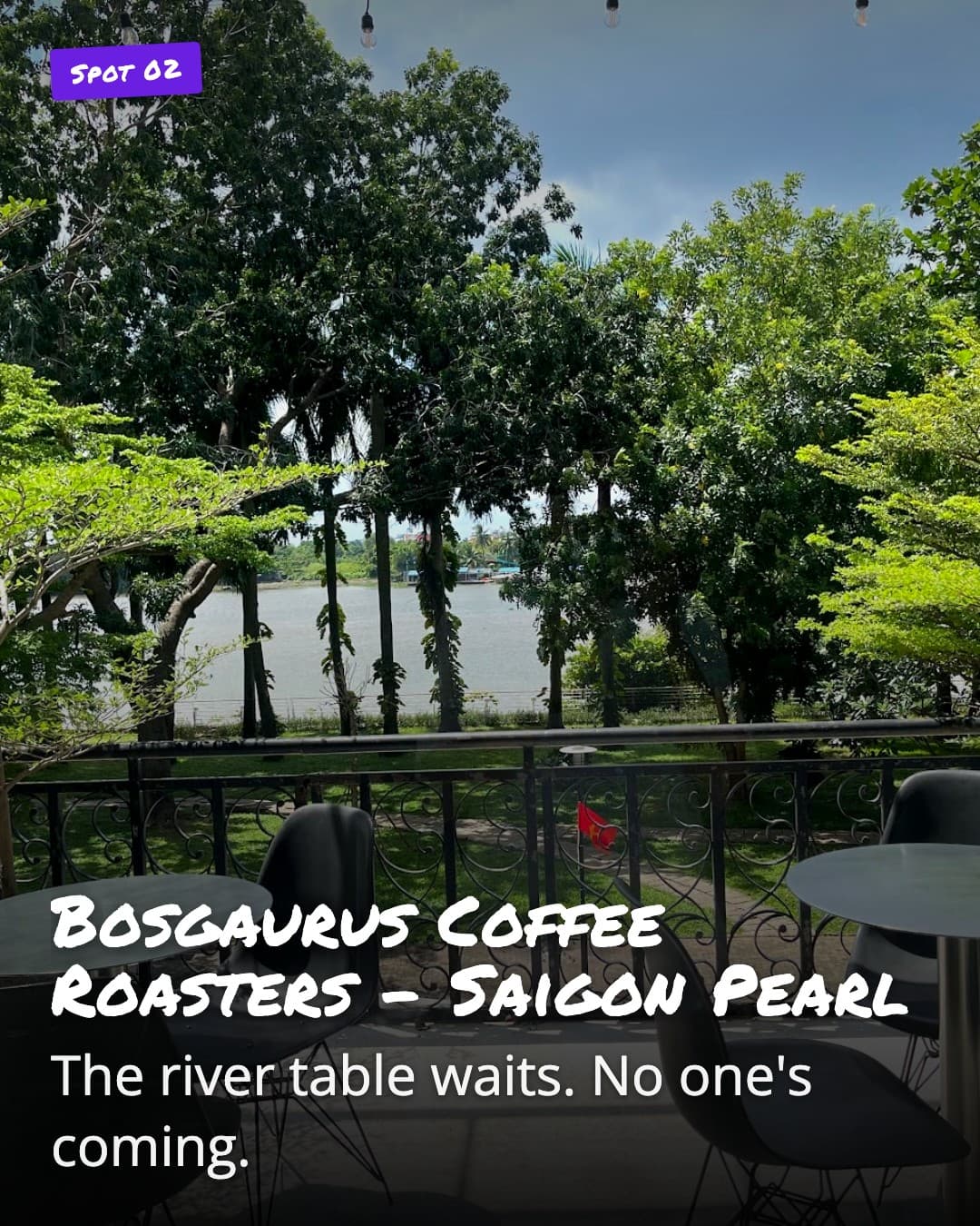 Bosgaurus Coffee Roasters riverside terrace