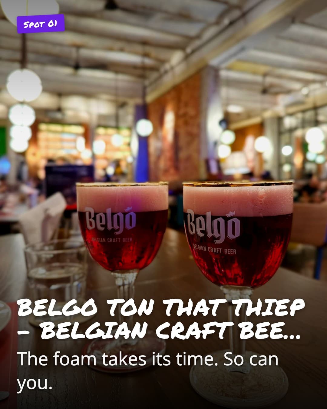 BELGO cherry beer glasses on table