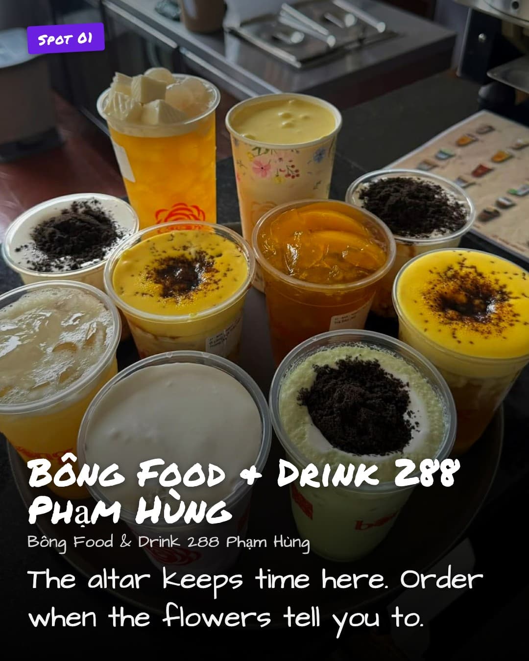 Bông Food & Drink altar counter