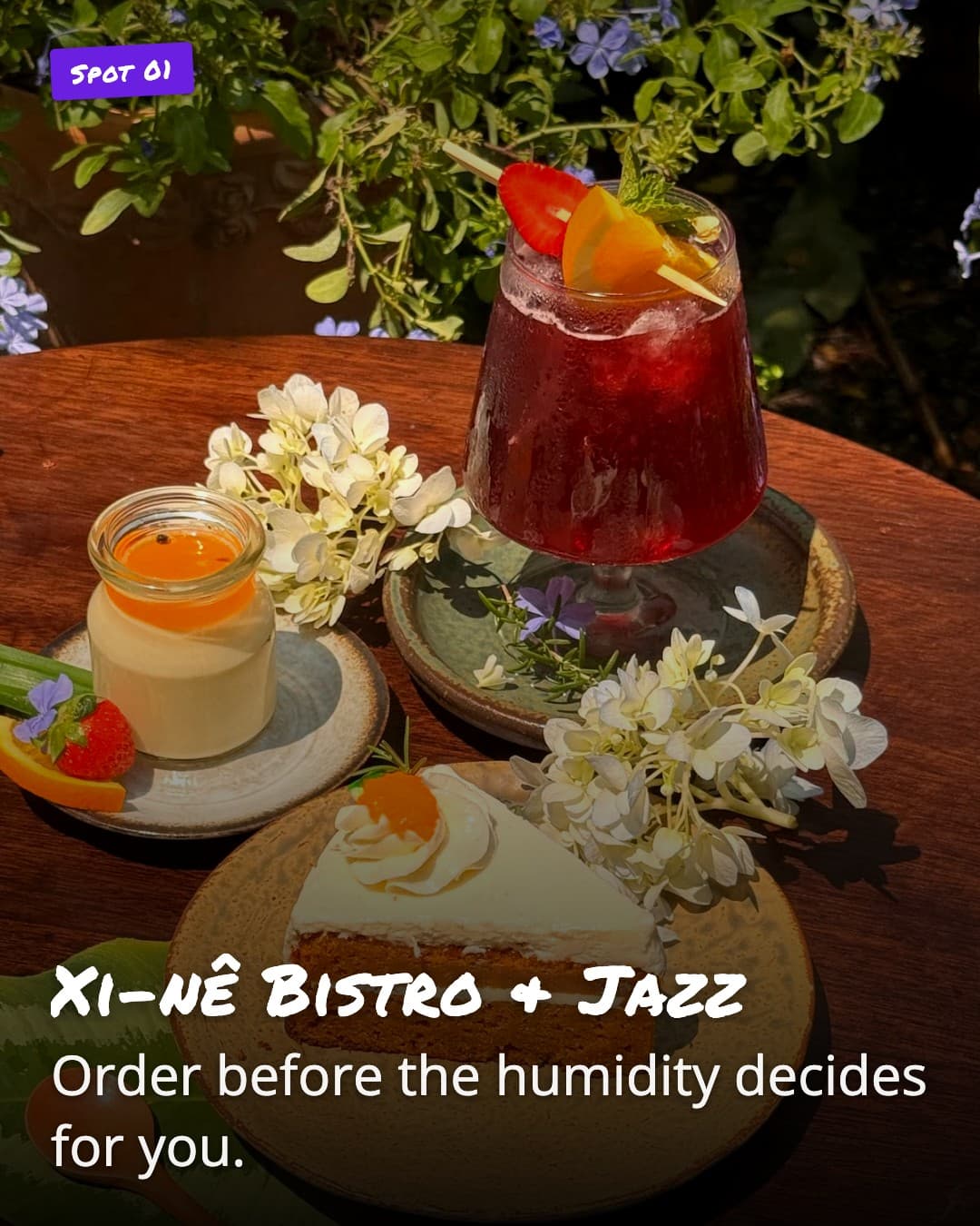 Xi-nê Bistro & Jazz garden terrace table