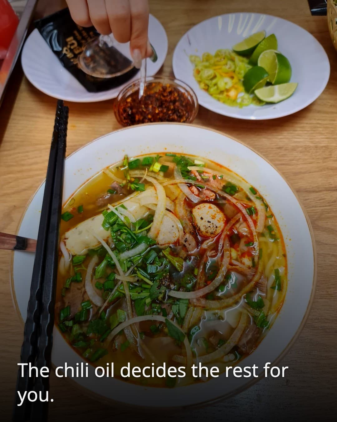 Nga Bui Beef Noodle chili oil