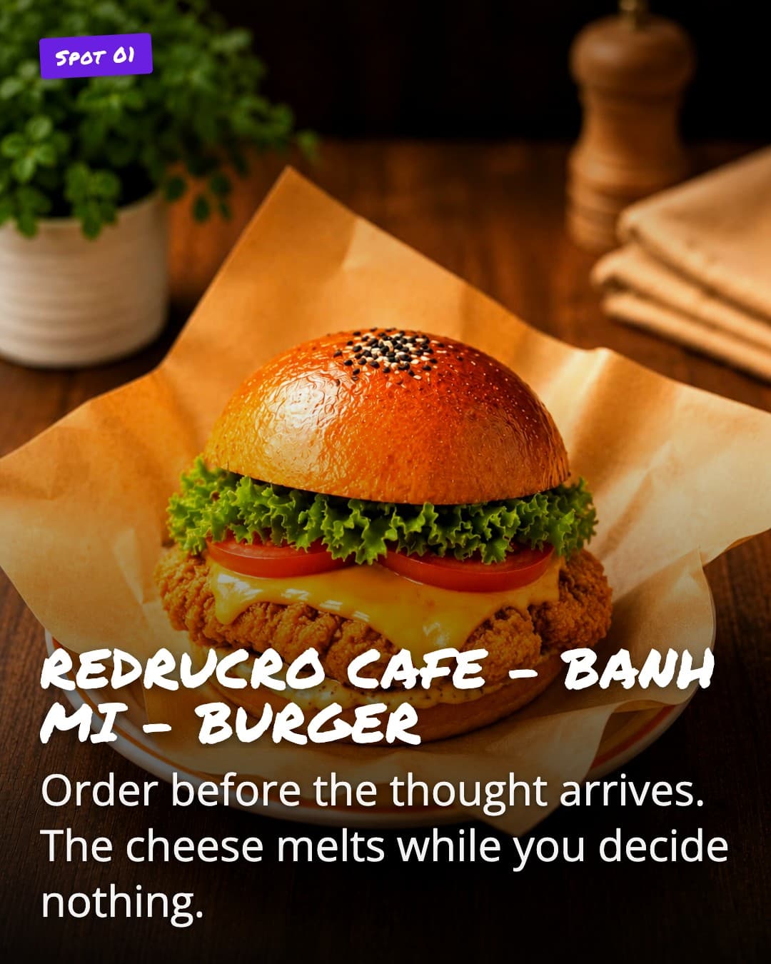 REDRUCRO CAFE crispy chicken burger